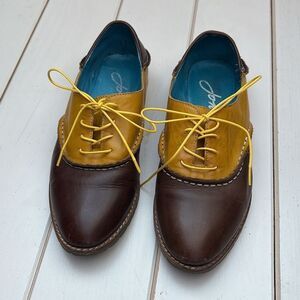 Leather Colour Block Oxfords​